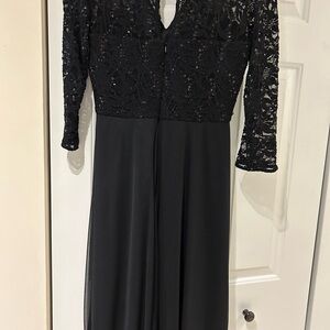 Alex Evenings Black Lace Long Sleeve Dress